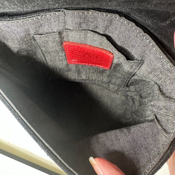 Cab Blanche Shell Canteen Black Suede Rainbow Clamshell Fold Crossbody Purse - Picture 9 of 16